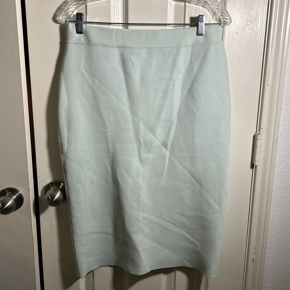 House‎ of Harlow Solid Light Green Skirt Pencil Stretch Elastic Waist Size L